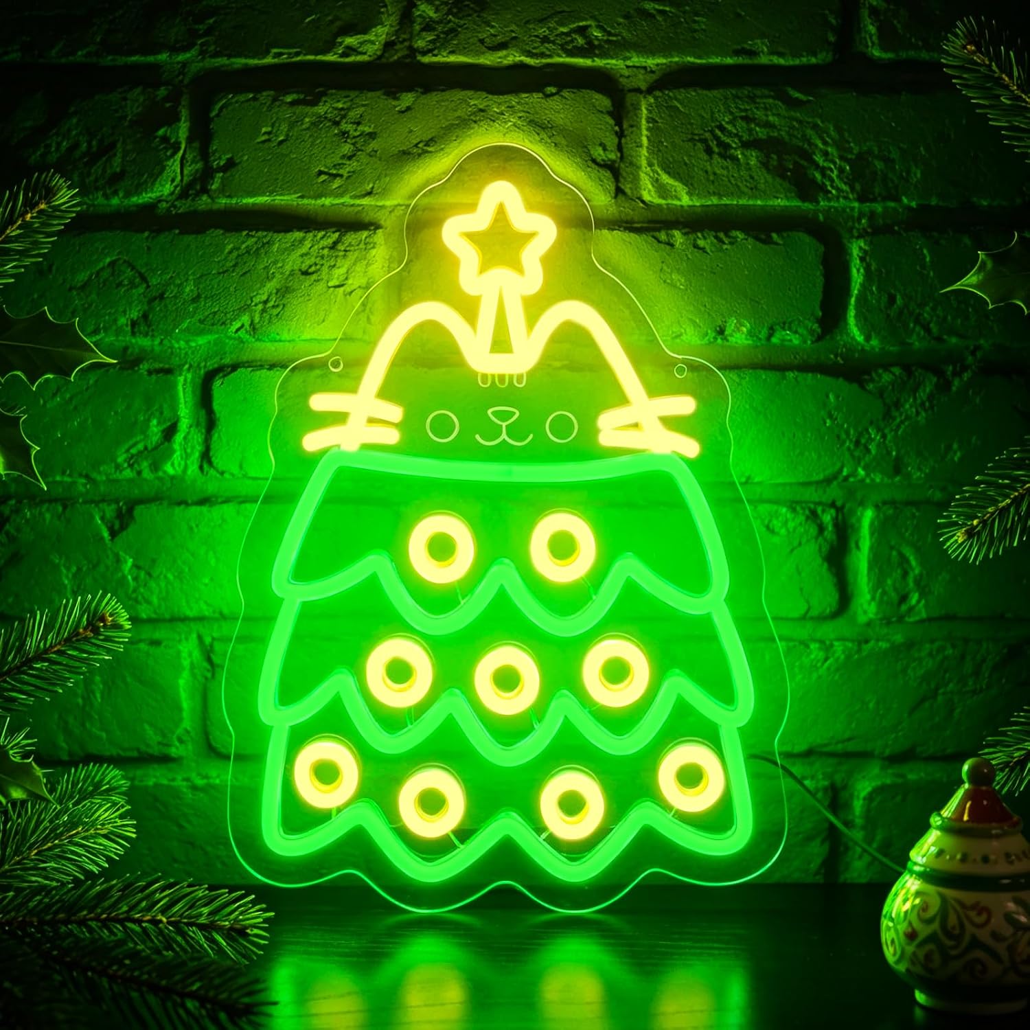 Lighting Christmas Decor - Christmas Tree LED Neon Sign USB