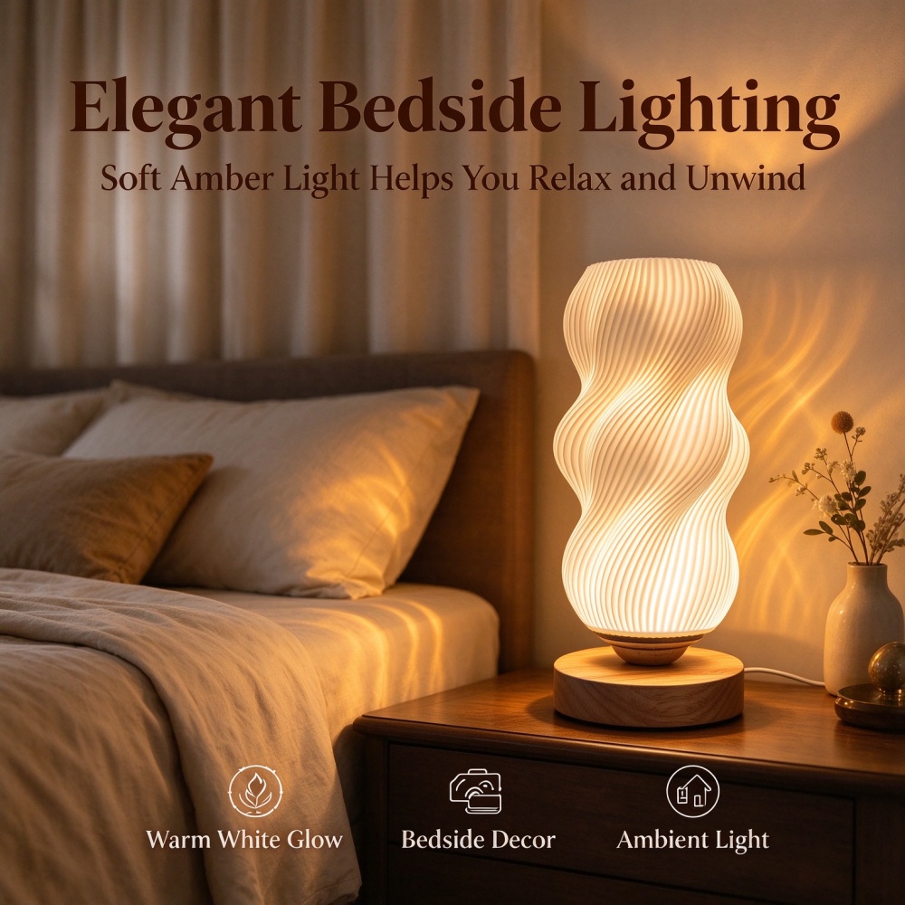 3D Printed Wave Texture Night  - Lighting Decor Bedroom review and price