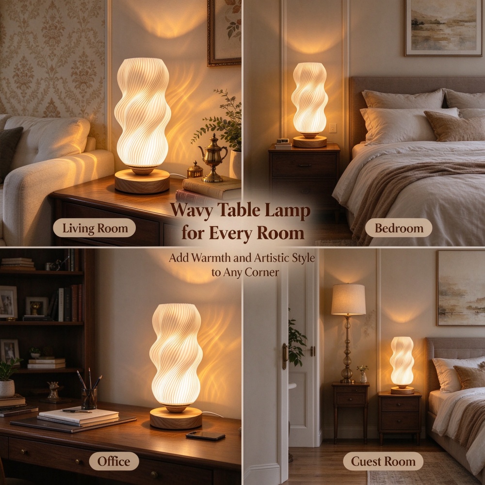 3D Printed Wave Texture Night  - Lighting Decor Bedroom review and price