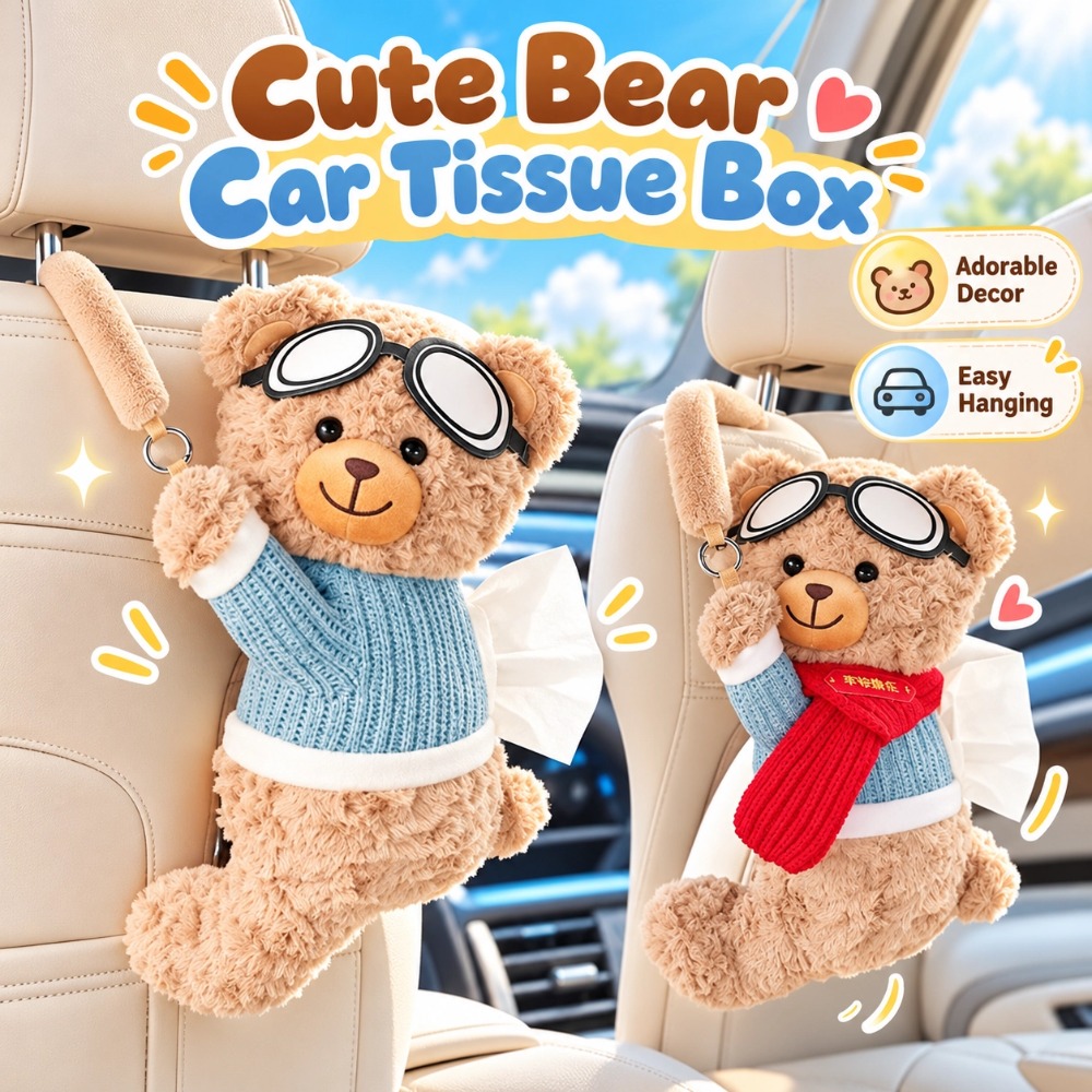 Cute Bear Car Tissue Box Holde - Lighting Mcqueen Bedroom Decor review and price