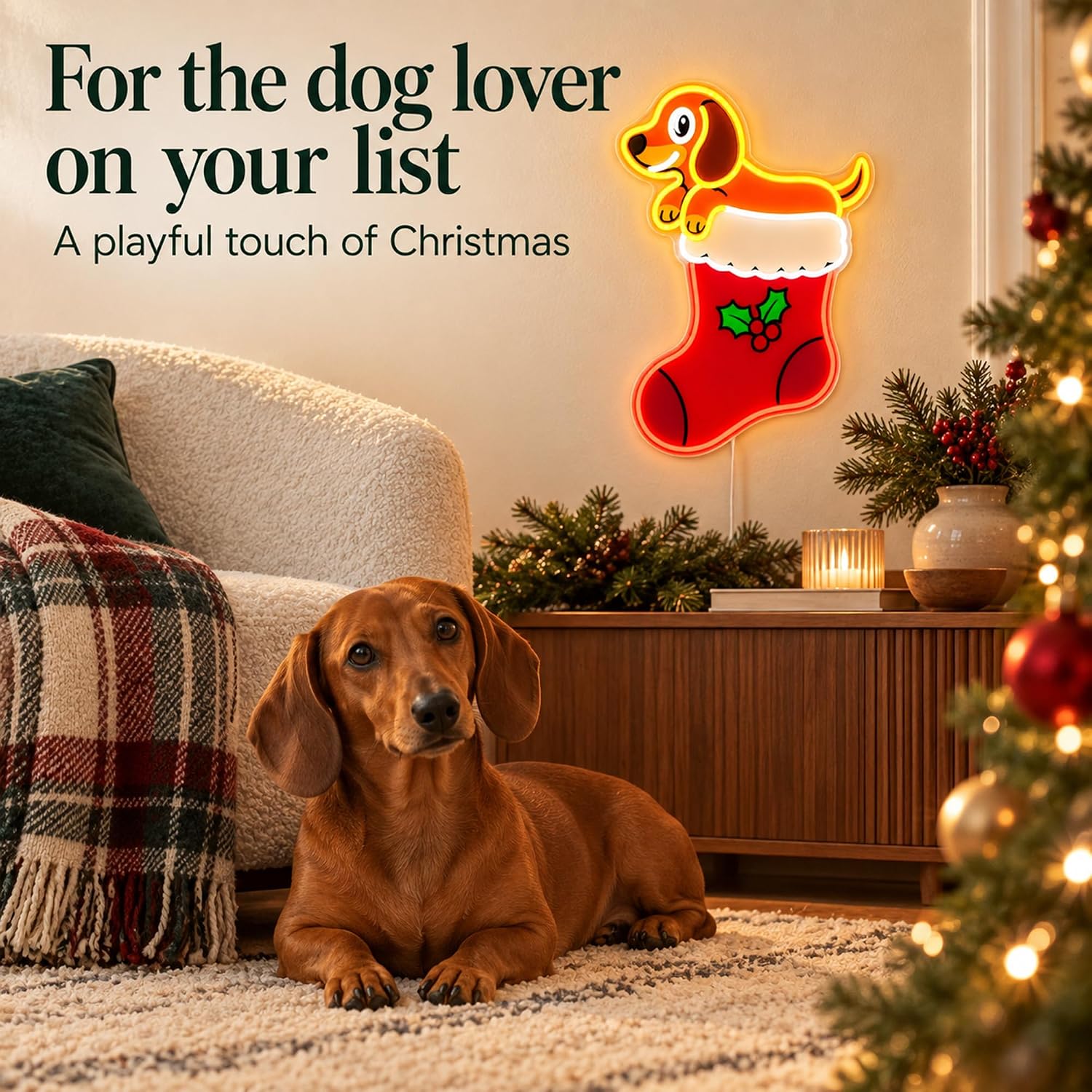 Christmas Stocking LED Neon Si - Lighting Christmas Decor review and price